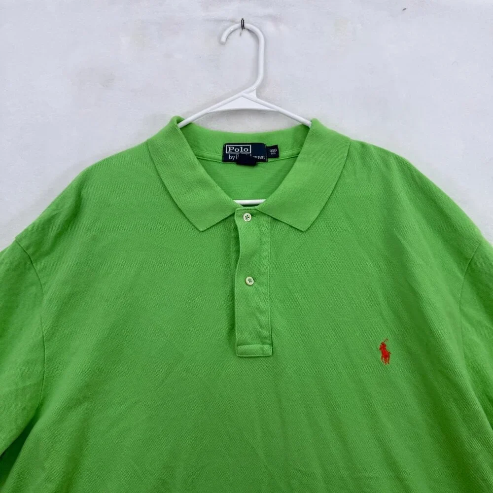 Polo Ralph Lauren Polo Shirt Mens 3XB Big Green Knit Pony Preppy Casual